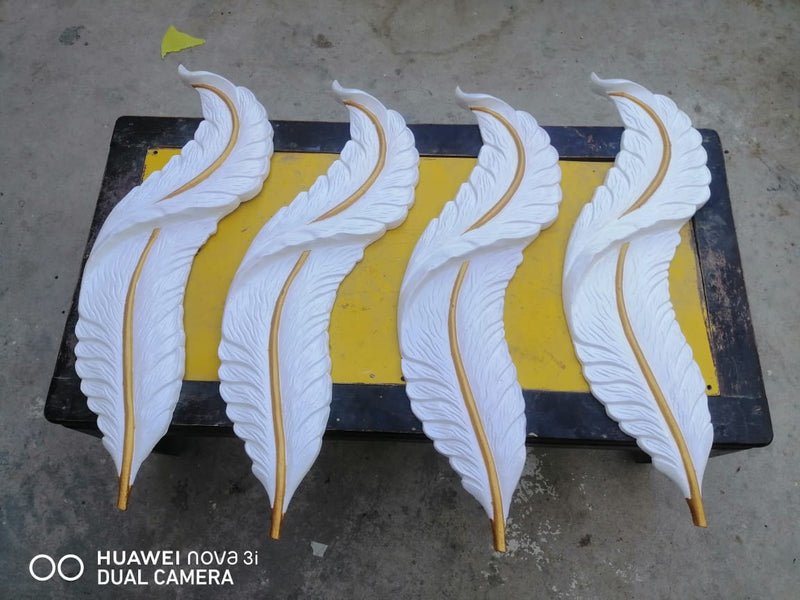 fiber feather leaf for wall