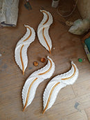 fiber feather leaf for wall