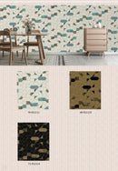 Modern Geometric Isometric Terrazzo and Marble PVC Wallpaper - METALLIC WALLPAPER ROLLS 911111-911114