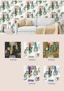 3D Geometric Shadow Box and Peacock Feather PVC Wallpaper - METALLIC WALLPAPER ROLLS 911121-911126