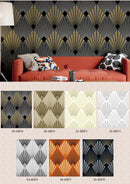 Art Deco geometric fan wallpaper - METALLIC WALLPAPER ROLLS  20071-20077