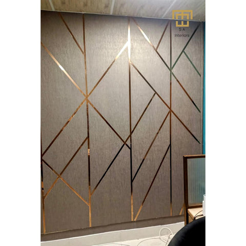 Wall Decor Brass Look Pvc Strip / Pvc Golden Strip / Golden Patti For Wall / Golden Mirror Strip